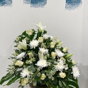 Centre Roses i Lilium Blanc