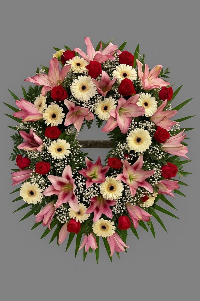 Corona Gervera Lilium i Roses