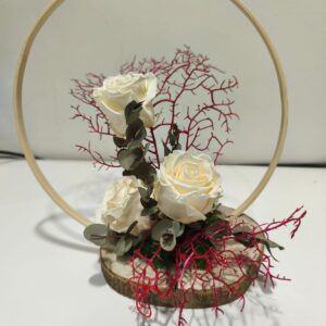 3 Roses eternes blanques