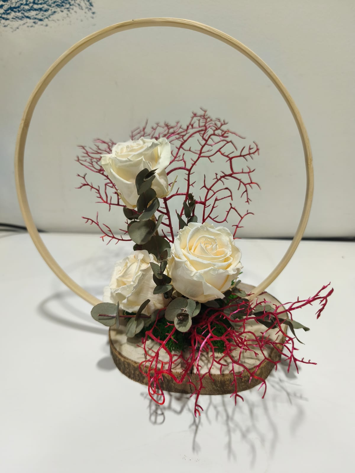 3 Roses eternes blanques