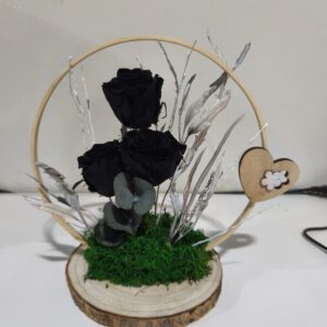 3 Roses eternes negres