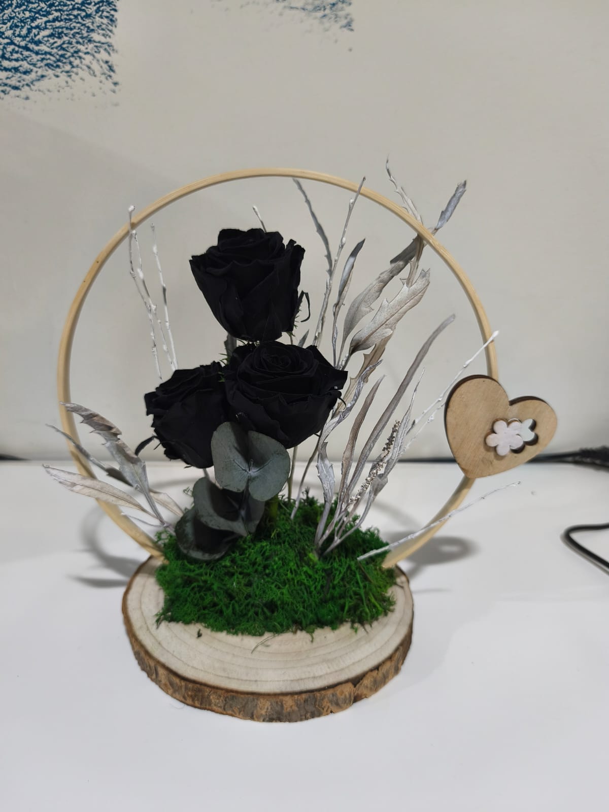 3 Roses eternes negres